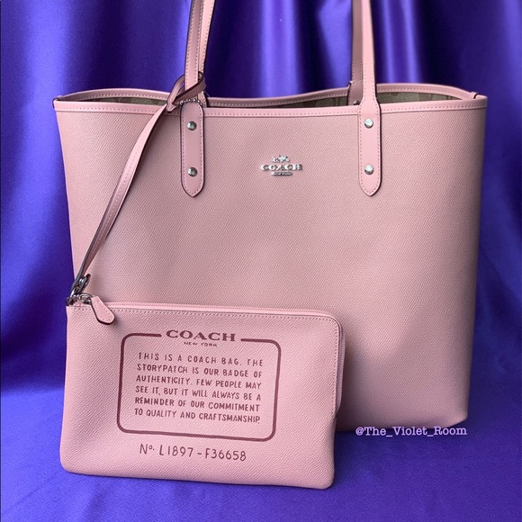 ▪️COACH▪️Petal Khaki Reversible City Tote & Pouch - Picture 5 of 7